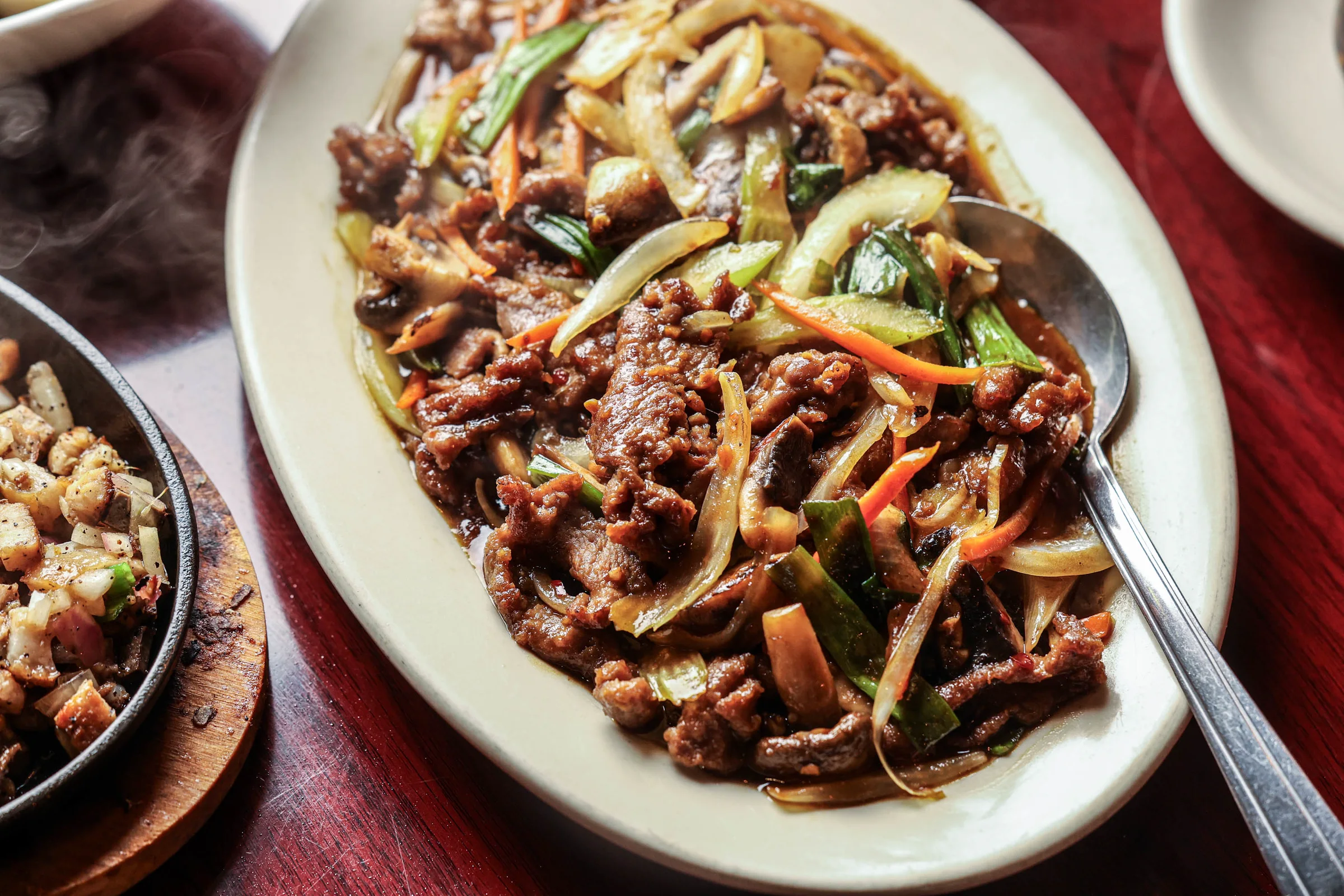 Mongolian beef with scallions